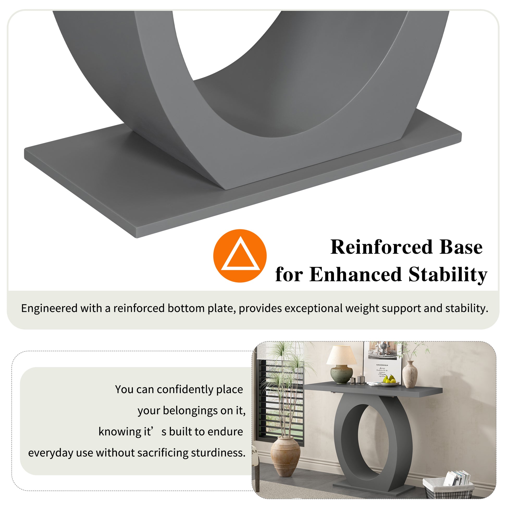 Mirod Stylish Modern Side Table With Egg Shaped Base,Enhanced Stability And Durability,Sleek Design For Home Decor,Perfect For Living Room Or Bedroom Grey Mdf Acacia