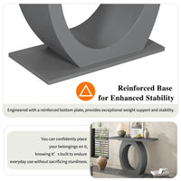 Mirod Stylish Modern Side Table With Egg Shaped Base,Enhanced Stability And Durability,Sleek Design For Home Decor,Perfect For Living Room Or Bedroom Grey Mdf Acacia