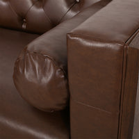 3 Seater Sofa Dark Brown Pu