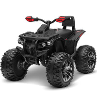 24V 2 Seater Ride On Car For Kids, 4X4 Off Road Atv Toy W Remote Control, 4X200W Powerful Motors, 20" Large Seat, 5 Mph Max Speed, Bluetooth, Mp3, Lights, Electric Car For Big Kids Red Abs