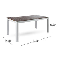 Bali Dining Table Dark Brown White Acacia Wood