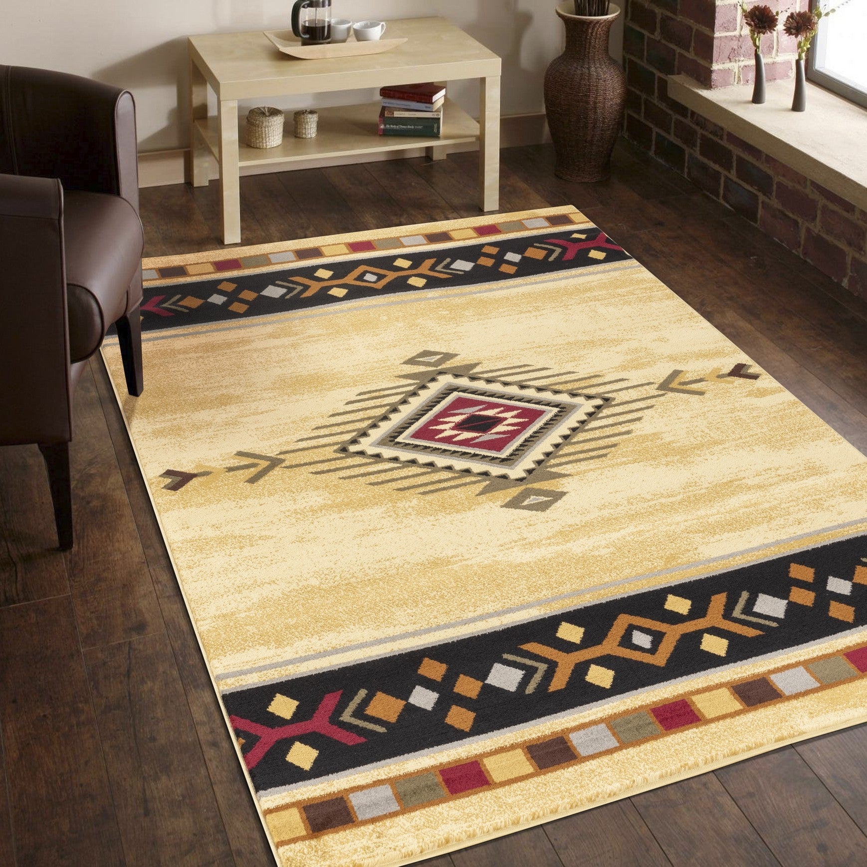 Tribes Gc Yls4003 Cream 2 Ft. 7 In. X 7 Ft. 3 In. Southwest Area Rug Cream Polypropylene