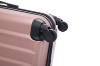 3 Piece Abs Hard Luggage Set With Swivel Wheels And Password Lock, 20 24 28 Inch Rose Gold Rose Gold Abs