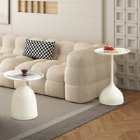 Side Table White White Metal