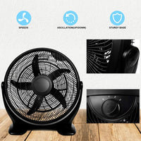 18 Inch 3 Speed Plastic Floor Fans Quiet For Home Commercial, Residential, And Greenhouse Use, Outdoor Indoor, Black Black Plastic