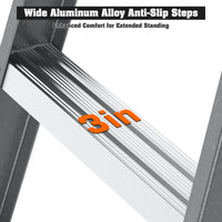 6 Fibreglass Step Ladder 250Lbs Grey Fiberglass