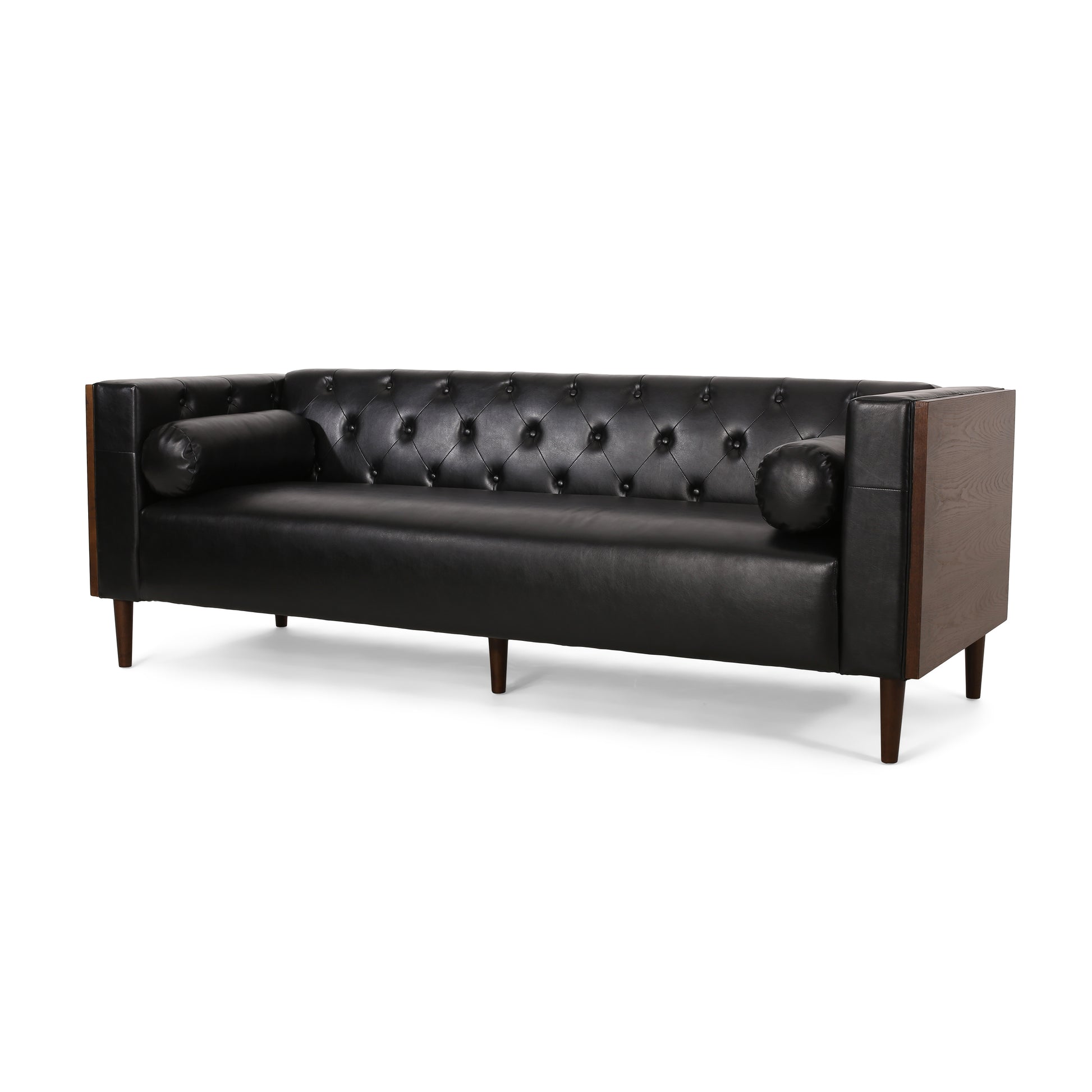 3 Seater Sofa Black Pu