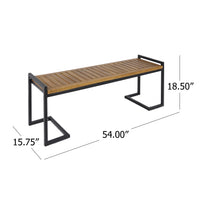 Hopkins Industrial Wood And Metal Bench Teak Acacia Wood