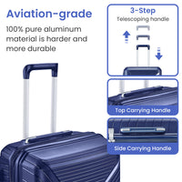 Luggage Sets 4 Piece 14 20 24 28 , Expandable Lightweight Suitcase With 4 Double 360 Degrees Mute Spinner Wheels Pp Materials Durable Tsa Lock Travel Luggage Navy Blue Polypropylene