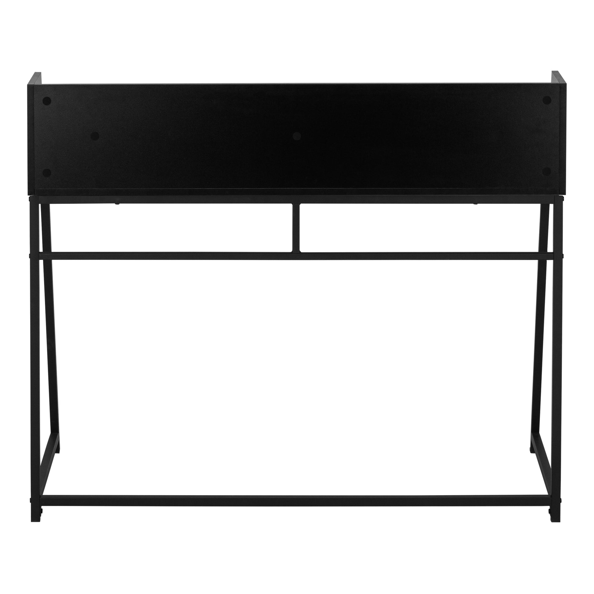 Computer Desk, Home Office, Laptop, Storage Shelves, 48"L, Work, Black Laminate, Black Metal, Contemporary, Modern Black Particle Board