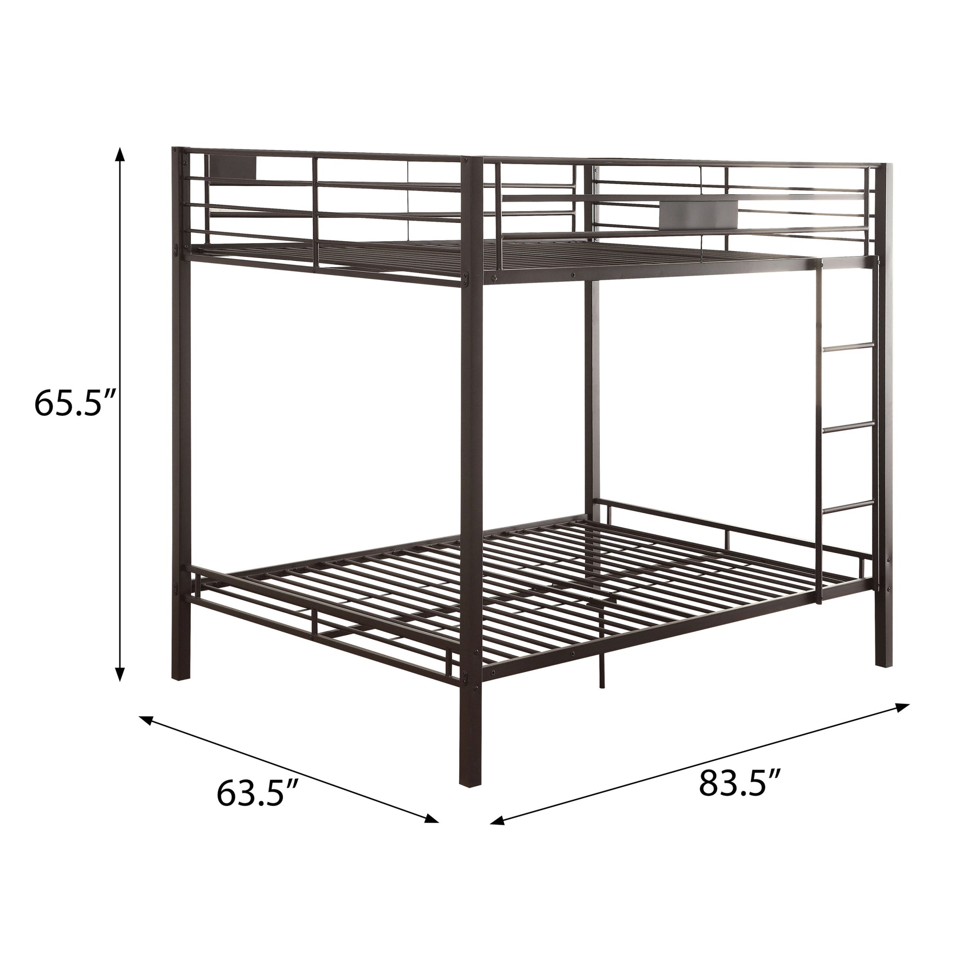 Sandy Black Double Queen Bunk Bed With Built In Ladder Black Metal