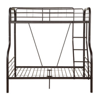 Sandy Black Twin Over Full Bunk Bed With Built In Ladder Black Metal