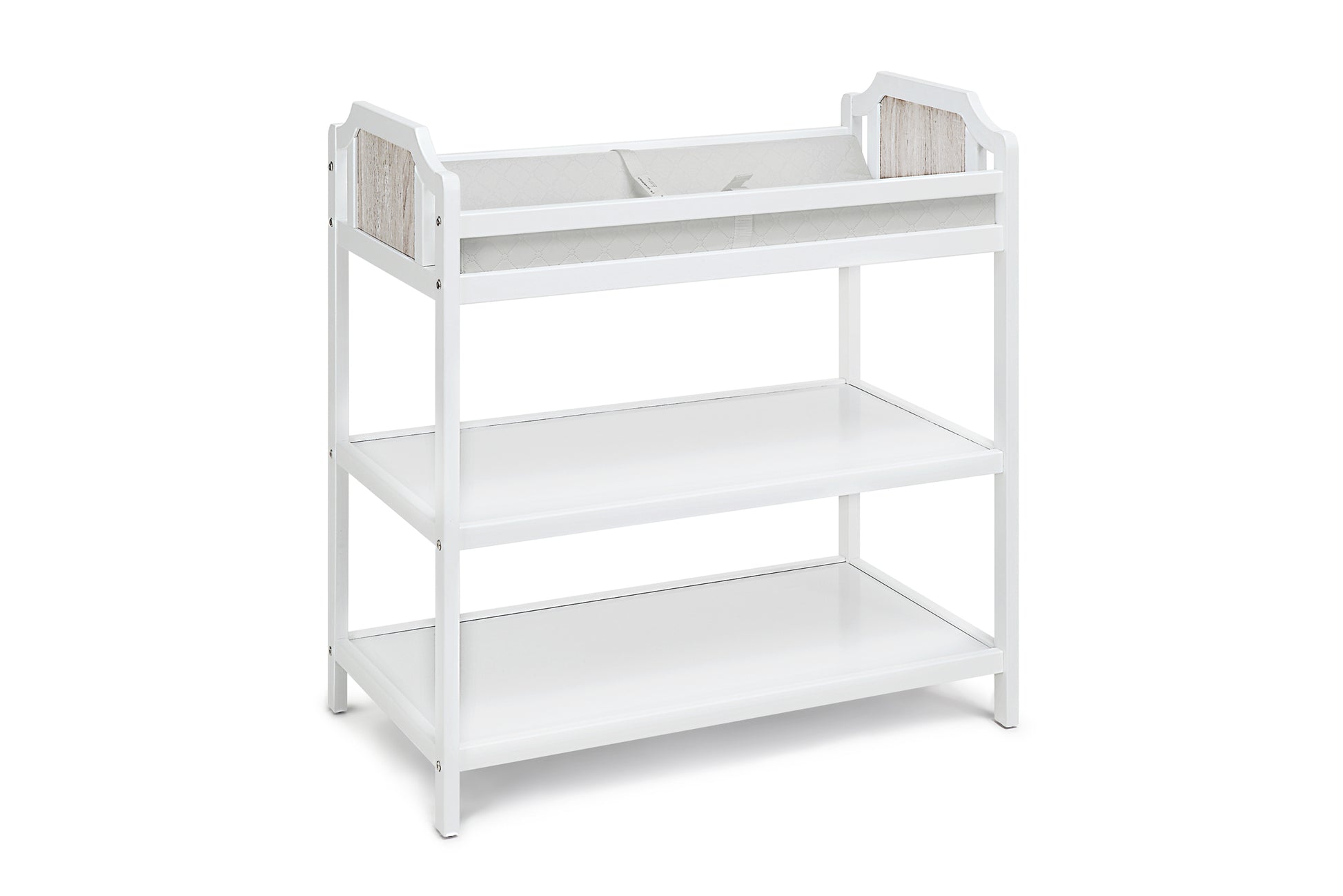 Brees Changing Table White Graystone White Gray Wood