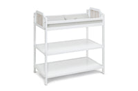 Brees Changing Table White Graystone White Gray Wood