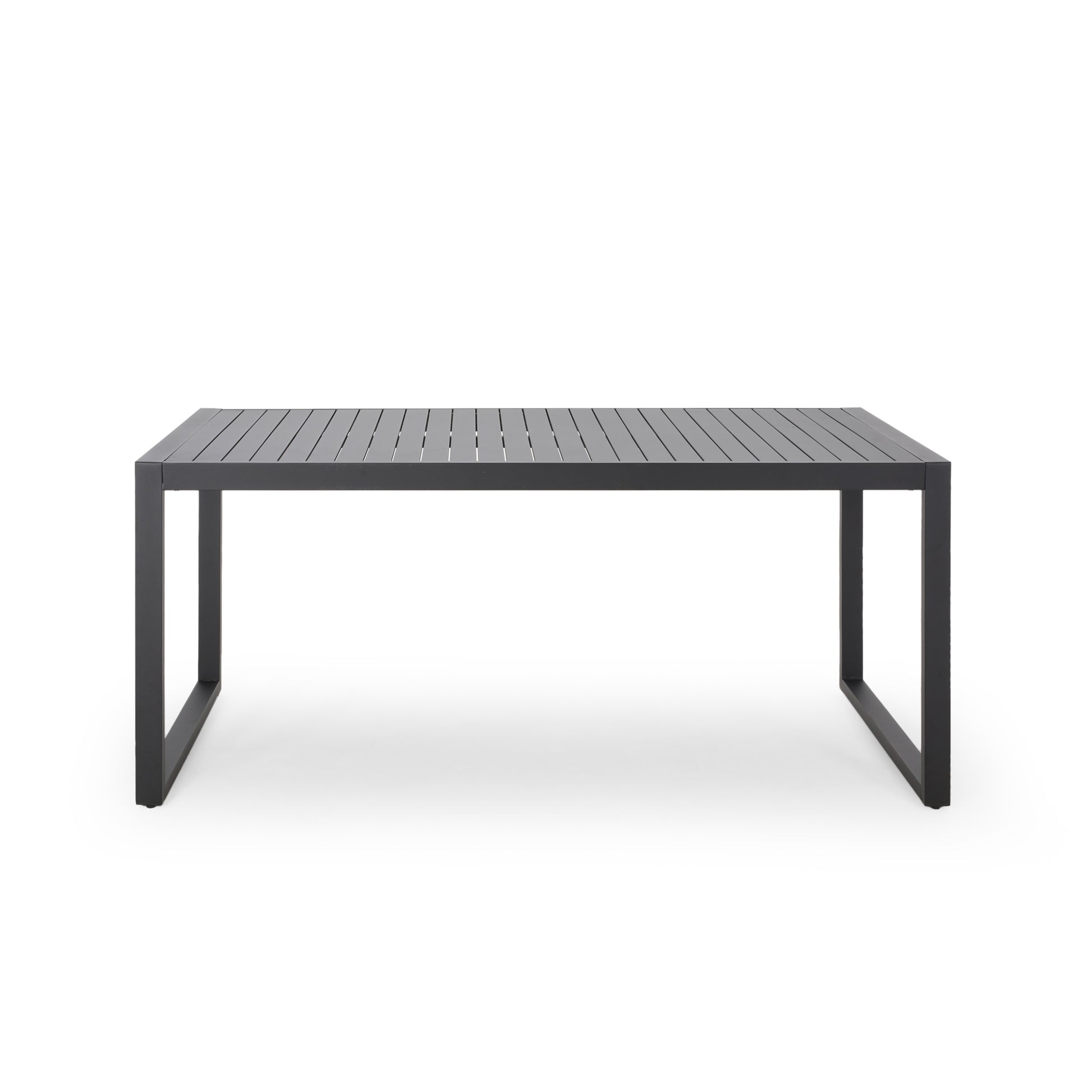 Outdoor Dining Set, Dining Chair Set Of 6 Aluminum Dining Table, Gray Black Black Grey Aluminum