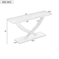 Mirod 57'' Modern Rustic Console Table With Cross Leg Design,Sturdy Construction And Large Surface Space,Perfect For Living Room Or Bedroom Brown Mdf Acacia