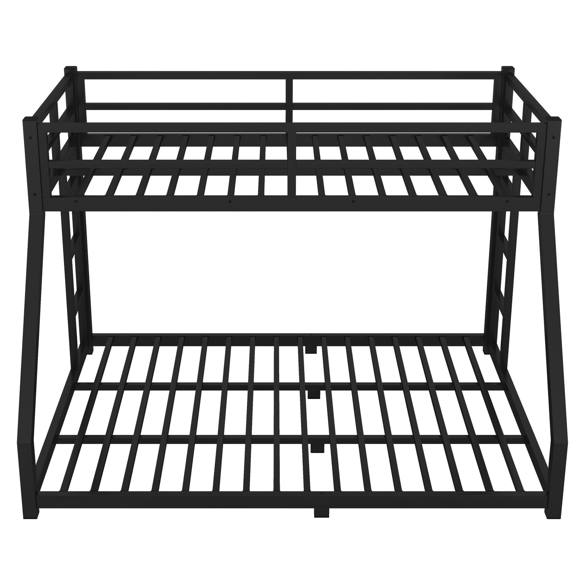 Metal Twin Xl Over Queen Bunk Bed For Teens And Adults,Space Saving Noise Reduced No Box Spring Needed, Black Twin Xl Black Metal