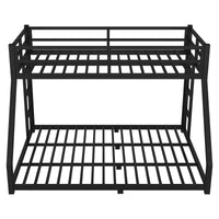 Metal Twin Xl Over Queen Bunk Bed For Teens And Adults,Space Saving Noise Reduced No Box Spring Needed, Black Twin Xl Black Metal