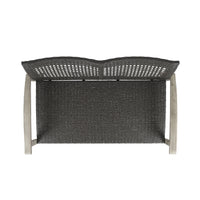 Hampton Wood Wicker Seat Grey Metal & Wood