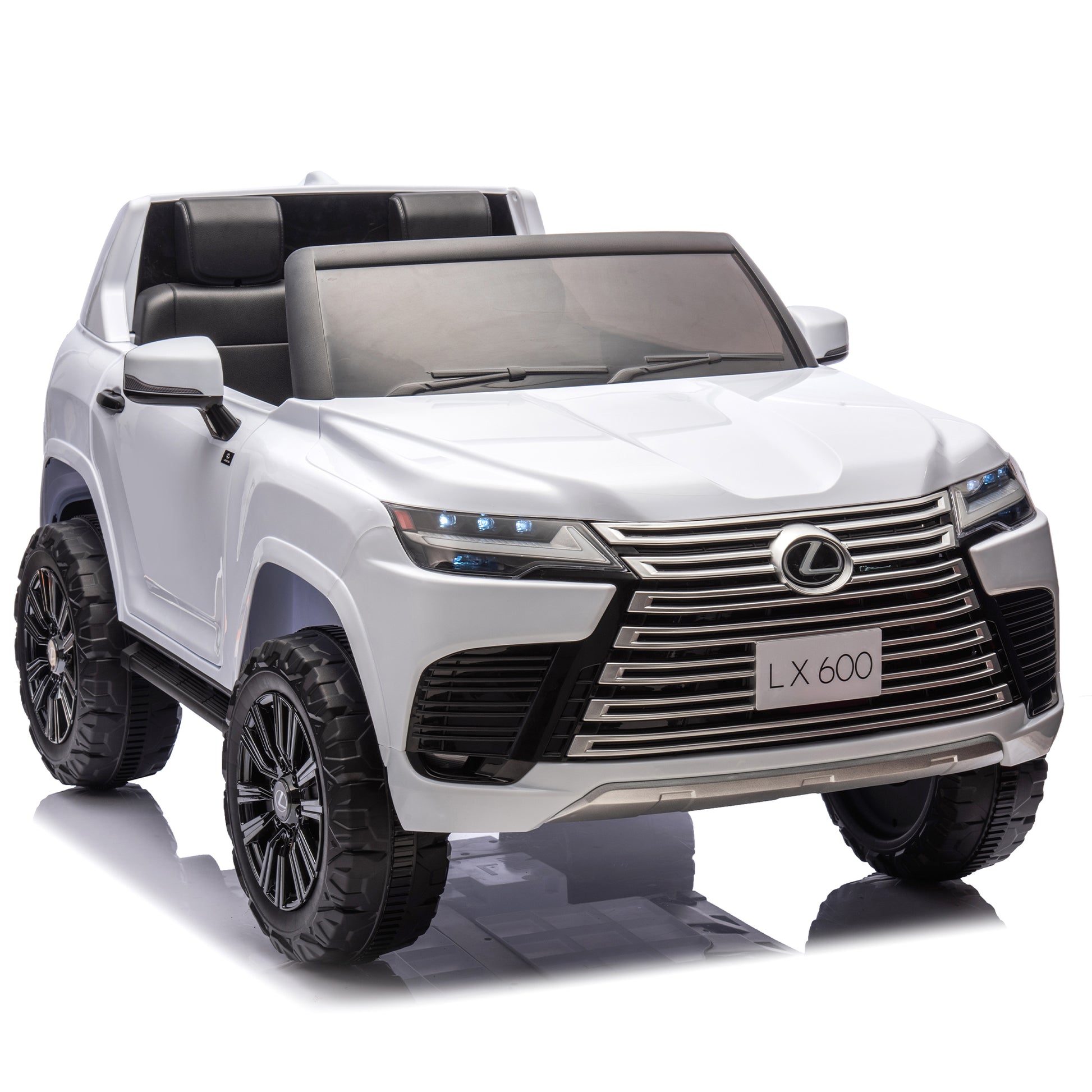 Licensed Lexus Lx600 24V Two Seater Xxl Kids Ride On Car W Parents Control,Seat Width 20 Inches,2Wd,Four Wheel Suspension,Bluetooth,Mp3,Music,Power Display,Speeds 1.86 3.11Mph For Kids. White Polypropylene