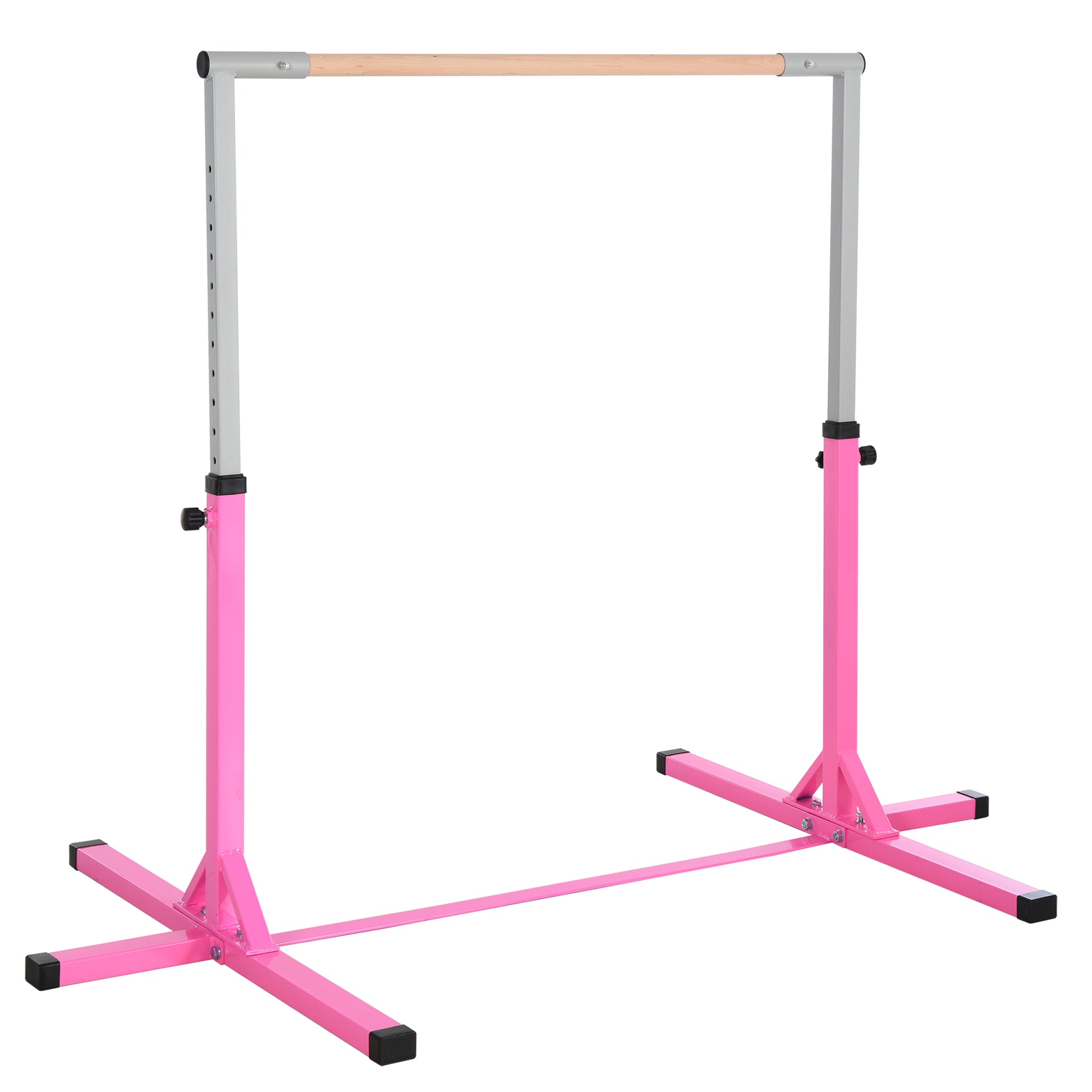 Soozier Gymnastics Bar For Kids, Adjustable Height Gym Bar, Junior Training Kip Bar For Home, Built For Kids 3 Years, Pink Pink Steel