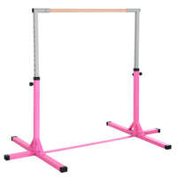 Soozier Gymnastics Bar For Kids, Adjustable Height Gym Bar, Junior Training Kip Bar For Home, Built For Kids 3 Years, Pink Pink Steel