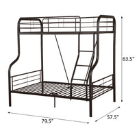 Sandy Black Twin Over Full Bunk Bed With Built In Ladder Black Metal