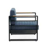 Giovanna Club Chair Blue Fabric Metal