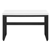 Computer Desk, Home Office, Standing, Adjustable, 48"L, Work, Laptop, White Laminate, Black Metal, Contemporary, Modern White Particle Board