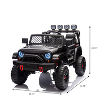 Black,24V 2 Seater Ride On Truck Car, 4Wd Motors, With 2.4G Remote Control,Metal Suspension,Soft Start,Music, Led Light,Outdoor Off Road Electric Car,Toys Gifts Black 100 149 Lbs Iron Plastic Iron