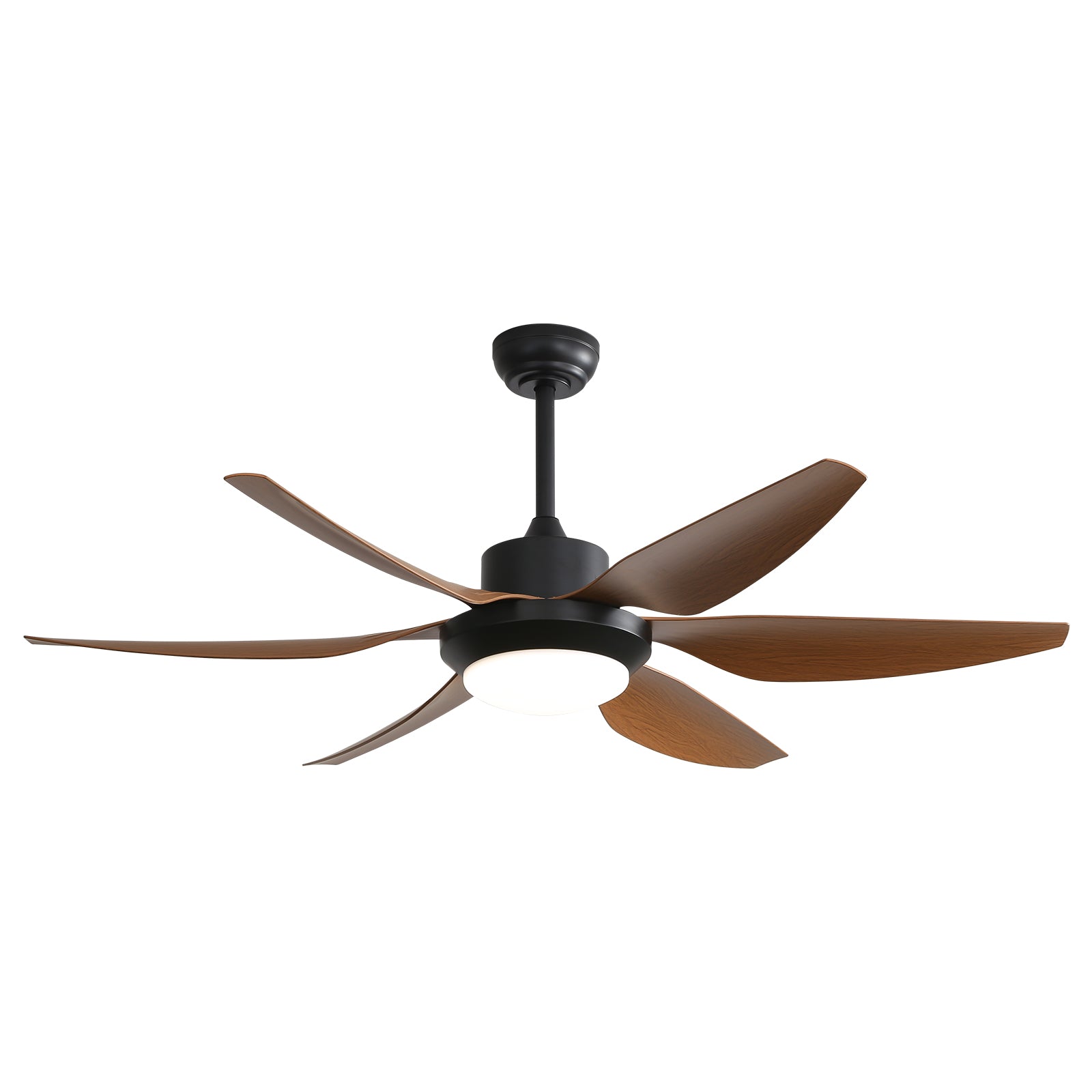 54 Inch Indoor Ceiling Fan With Dimmable Led Light Abs Blades Remote Control Reversible Dc Motor For Living Room Black Abs