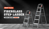 6 Fibreglass Step Ladder 250Lbs Grey Fiberglass