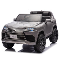 Licensed Lexus Lx600 24V Two Seater Xxl Kids Ride On Car W Parents Control,Seat Width 20 Inches,2Wd,Four Wheel Suspension,Bluetooth,Mp3,Music,Power Display,Speeds 1.86 3.11Mph For Kids. Gray Polypropylene