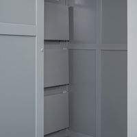 Full Size Bunk Bed With Wardrobe,Desk And Shelves,Grey Grey Mdf Lvl