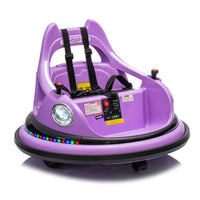 12V Ride On Bumper Car For Kids,Electric Car For Kids,1.5 5 Years Old,W Remote Control, Led Lights, Bluetooth & 360 Degree Spin, Vehicle Body With Anti Collision Paddingfive Point Safety Belt,2Wd Purple Polyethylene