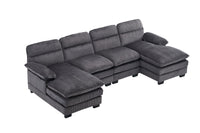 U Shaped Profile Sofa, Including Two Single Seats And Two Chaise, Modular Sofa, Corduroy Sofa Grey Foam Corduroy 4 Seat