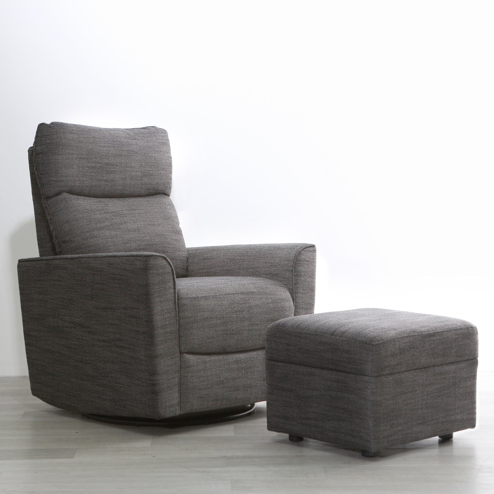 Soho Swivel Glider In Dark Grey Dark Grey Fabric