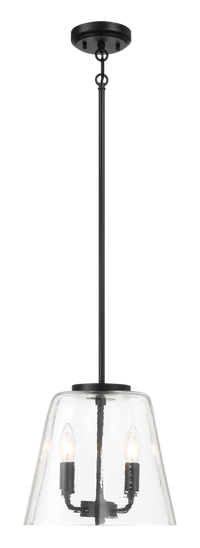 Soiree Four Candle Lights Pendant With Clear Glass Black Finish Black,Clear Ceiling Lights Glass,Metal