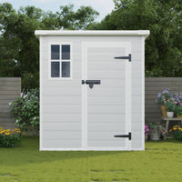 6X6 Ft Storage Shed, Waterproof Resin Outdoor Storage Shed With Floor & Window & Lockable Doors And Vents, Tool Shed For Bike, Garden, Backyard,Lawn, All Weather Use, Light Grey Gray Primary Living Space Polypropylene