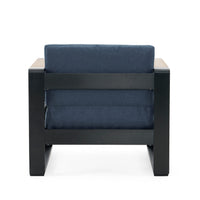 Giovanna Club Chair Blue Fabric Metal