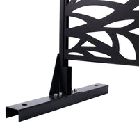 Outdoor & Indoor Privacy Screen Metal Privacy Screen 76" H 48" W, Freestanding Decorative Privacy Screen For Deck Balcony Patio, Privacy Fence Panels For Outside Lawn Garden Ps110 Black Black Steel