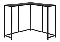 Accent Table, Console, Entryway, Narrow, Corner, Living Room, Bedroom, Black Laminate, Black Metal, Contemporary, Modern Black Particle Board
