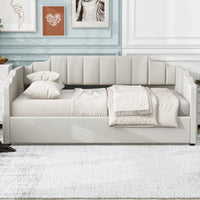 Upholstered Daybed With Underneath Storage,Full Size, White Full White Upholstered