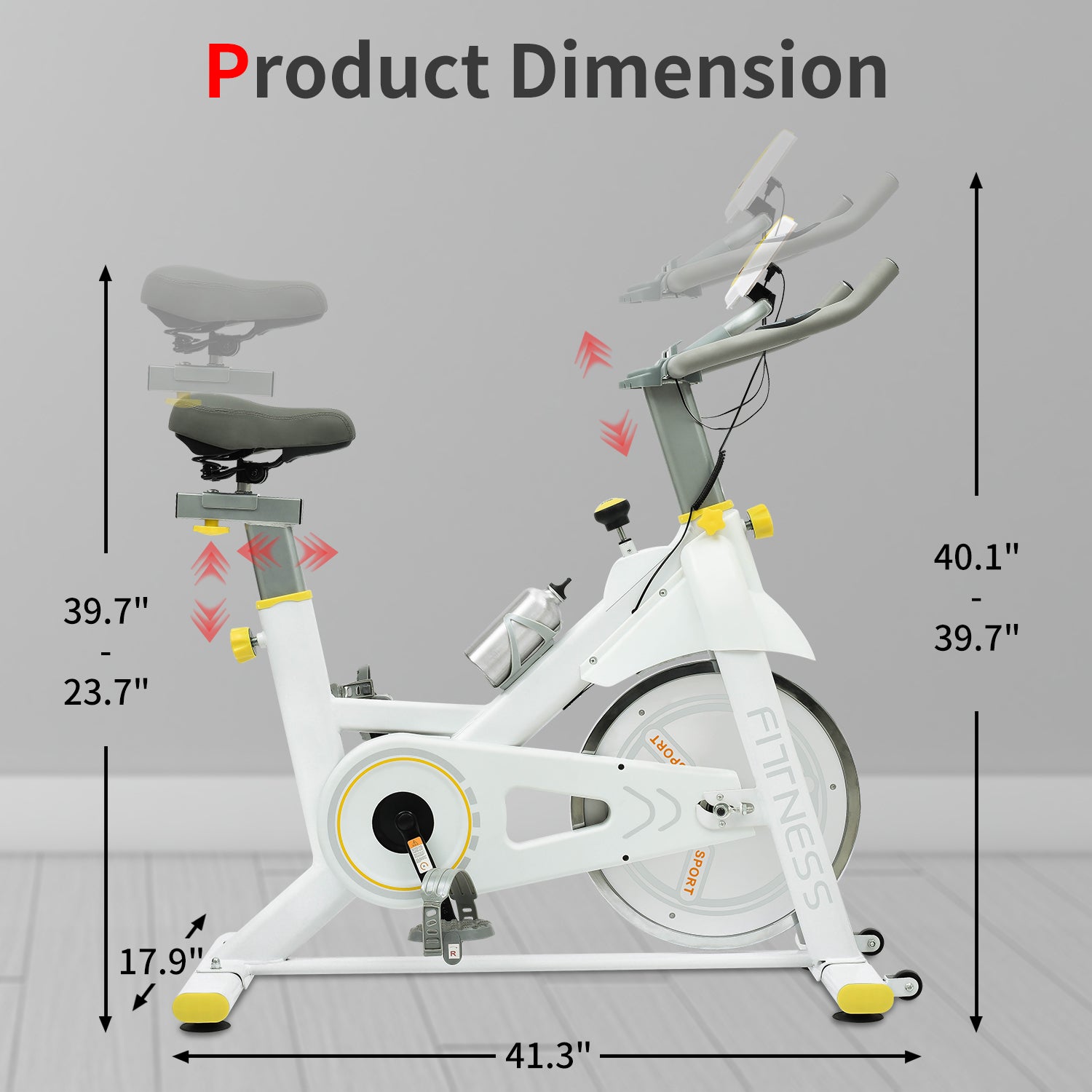 Indoor Exercise Bike Cycling Bike With Comfortable Seat Cushion Yellow White Indoor Fitness Yellow White Gym Steel