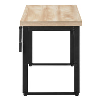 Computer Desk, Home Office, Standing, Adjustable, 48"L, Work, Laptop, Natural Laminate, Black Metal, Contemporary, Modern Natural Particle Board