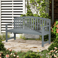 Outsunny 56" Outdoor Wood Bench, 2 Seater Garden Bench With Backrest And Armrest, Patio Bench For Patio, Porch, Poolside, Balcony, Gray Gray Wood