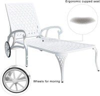 Aluminium Cast Lounge Chair 2Pcs White White Aluminium
