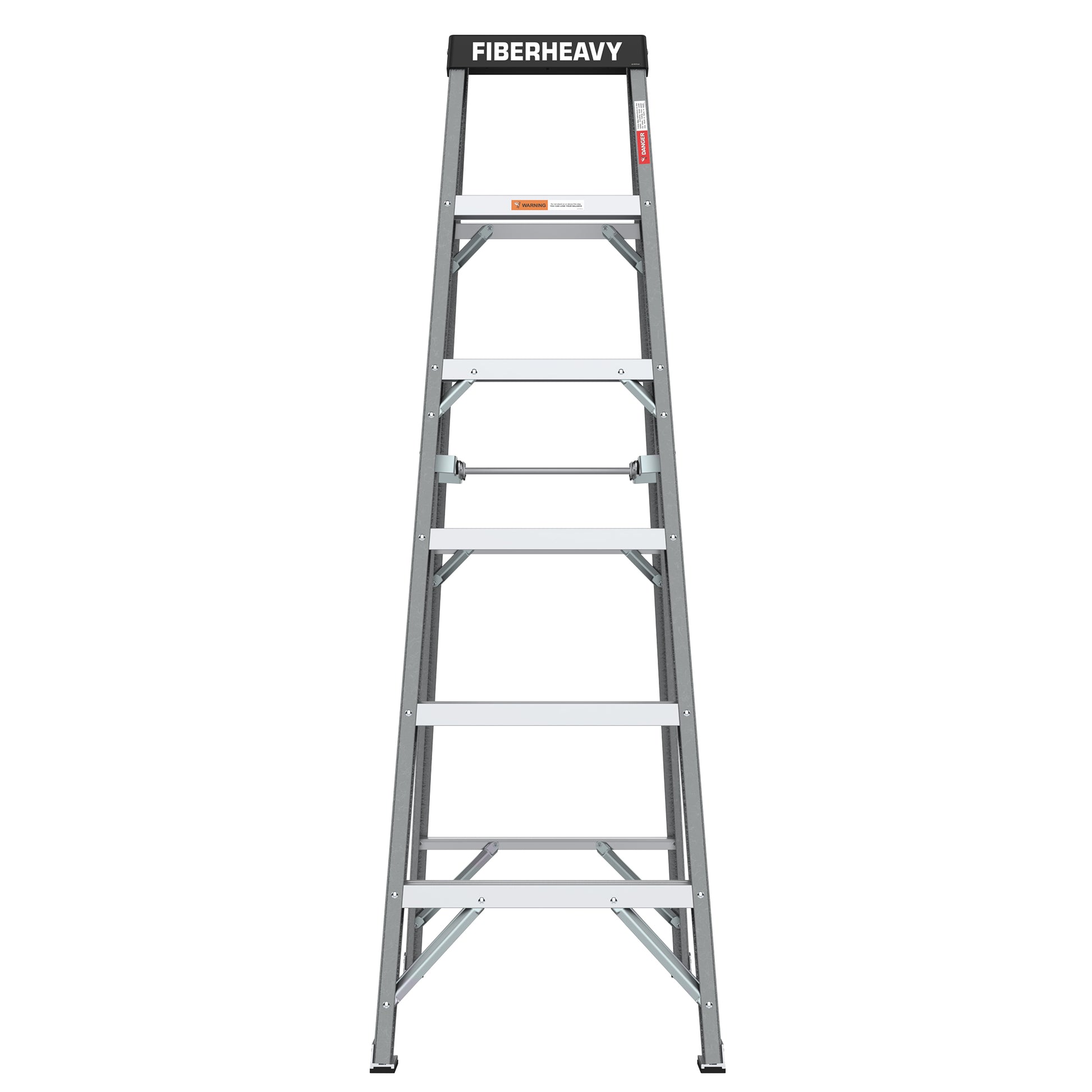 6 Fibreglass Step Ladder 250Lbs Grey Fiberglass