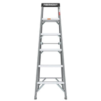 6 Fibreglass Step Ladder 250Lbs Grey Fiberglass