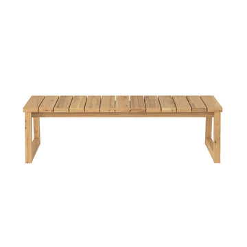 Modern Solid Wood Slat Top Outdoor Coffee Table Natural Natural Wood Acacia Wood